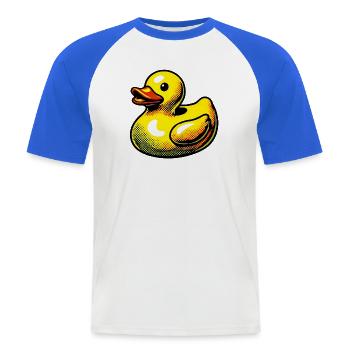 Ente Ente Ente Ente Ente - Männer Baseball-T-Shirt - Weiß/Royalblau - Vorne
