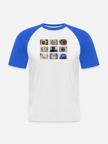 Kaffee Pareidolia - Männer Baseball-T-Shirt - Weiß/Royalblau