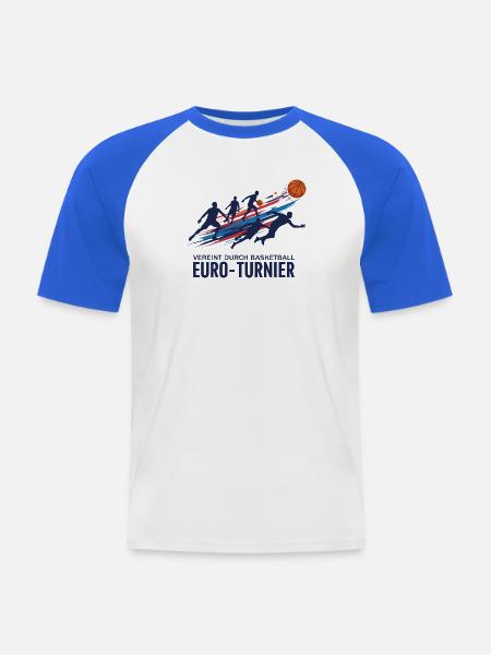 Basketball Turnier - Männer Baseball-T-Shirt - Weiß/Royalblau