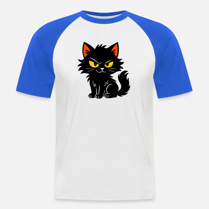 Süßes Kätzchen - Männer Baseball-T-Shirt - Weiß/Royalblau