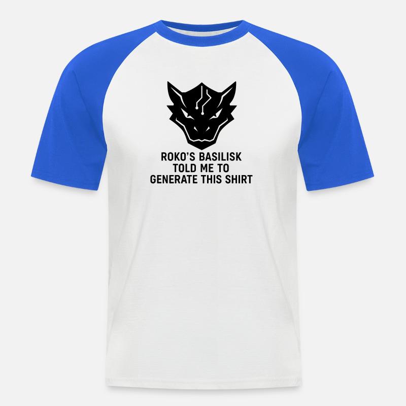 Generated by the Basilisk - Men's Baseball T-Shirt - white/royal blue