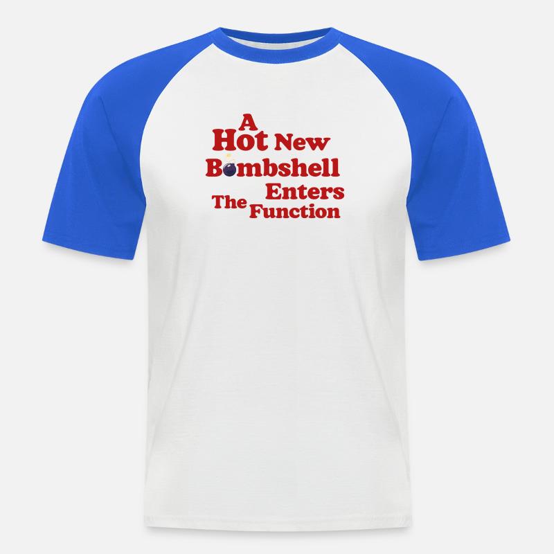 Bombshell at the Function - Männer Baseball-T-Shirt - Weiß/Royalblau