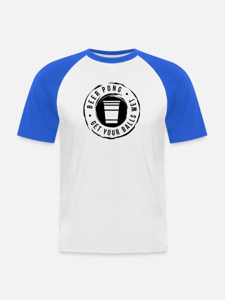 Bier Pong Balls wet - Männer Baseball-T-Shirt - Weiß/Royalblau