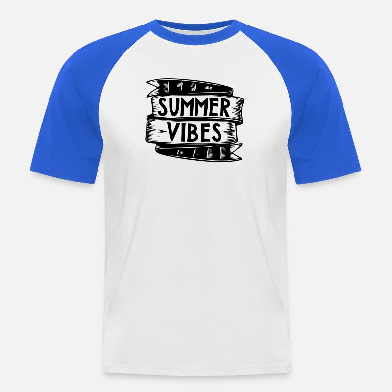 summer vibes | Vector graphic - Männer Baseball-T-Shirt - Weiß/Royalblau
