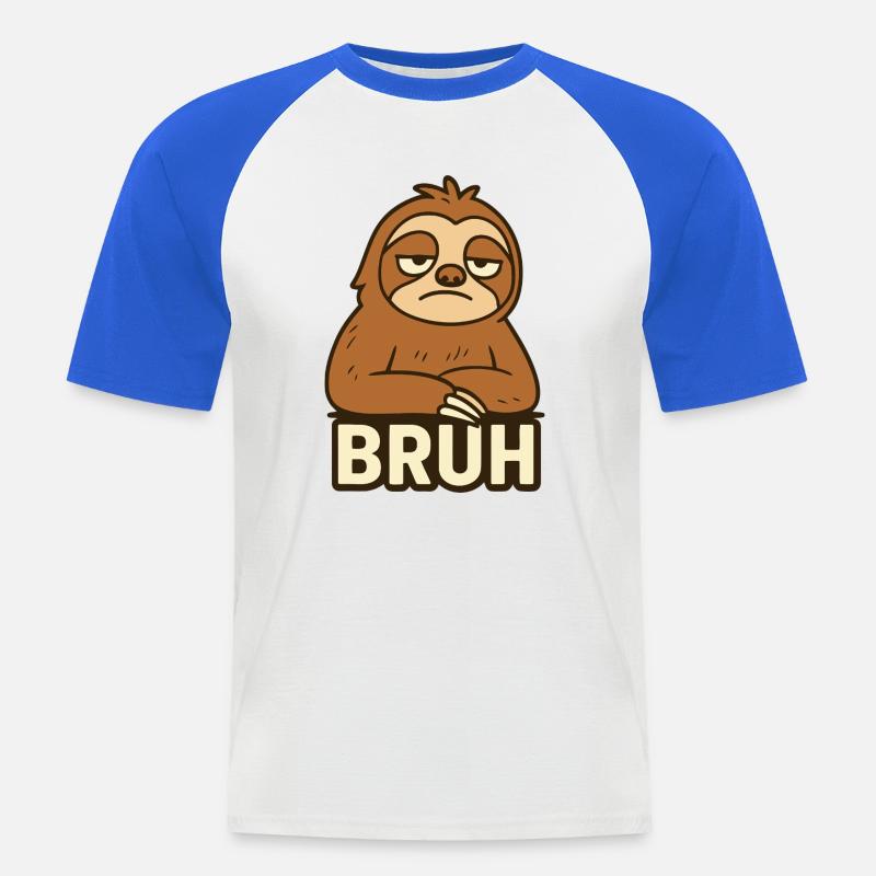 Conception de t-shirt décontracté Sloth Expression - T-shirt baseball manches courtes Homme - blanc/bleu royal