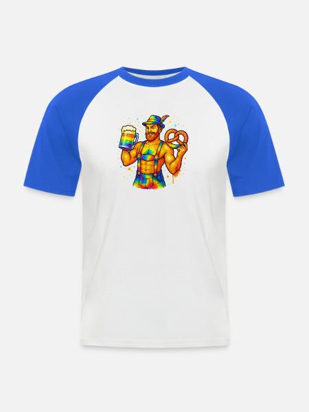 pride bavarian - Männer Baseball-T-Shirt - Weiß/Royalblau