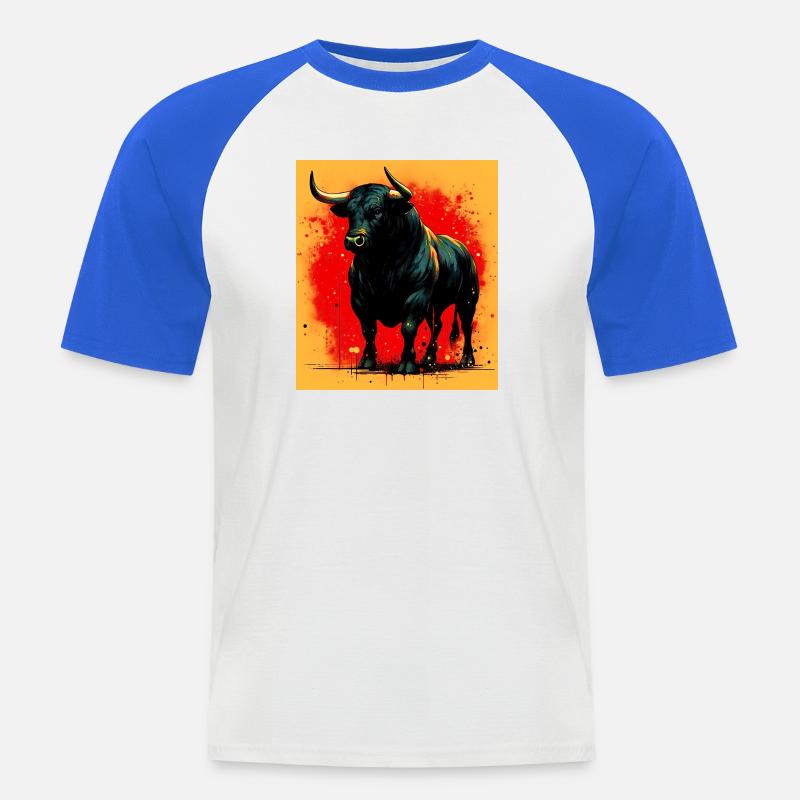 bull - Men's Baseball T-Shirt - white/royal blue