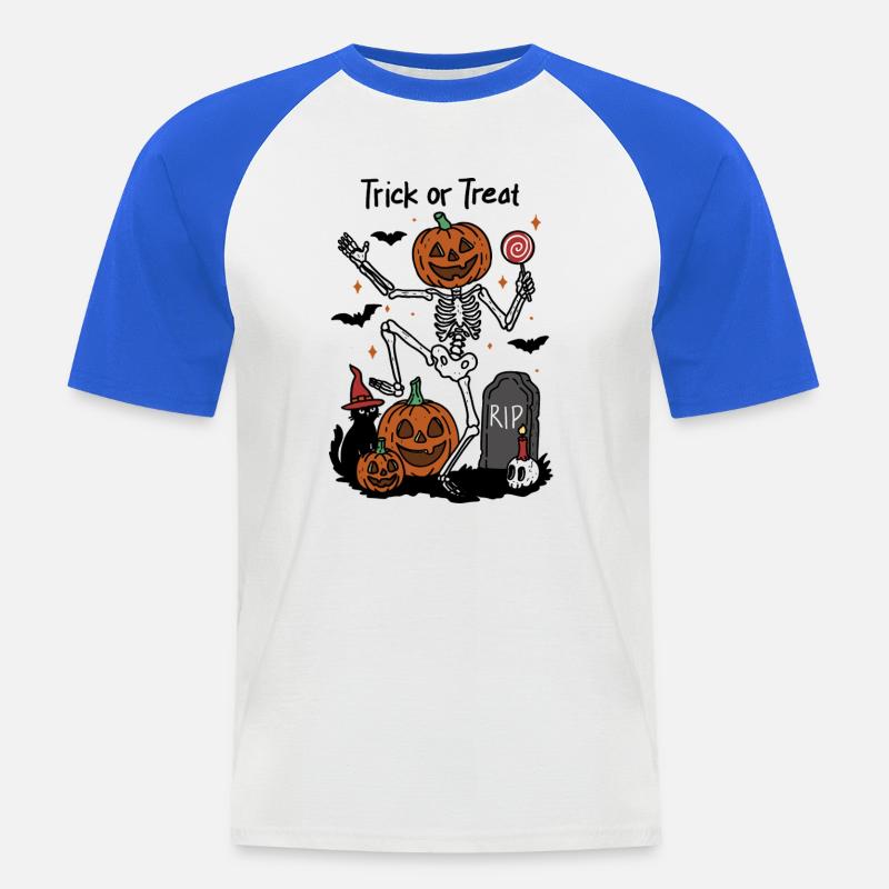 Süßes oder Saures Tanzen - Männer Baseball-T-Shirt - Weiß/Royalblau