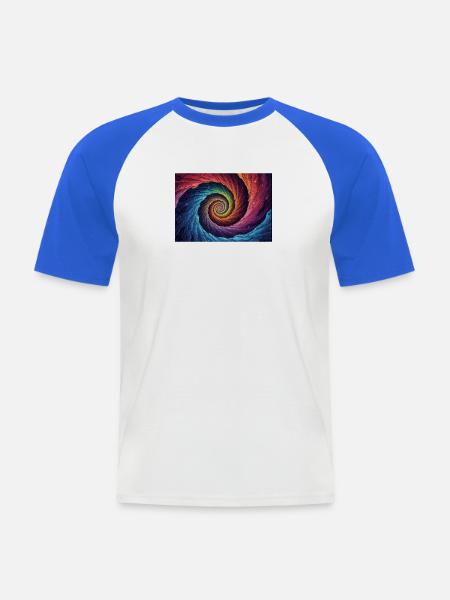 Bunter galaktischer Wirbel - Männer Baseball-T-Shirt - Weiß/Royalblau