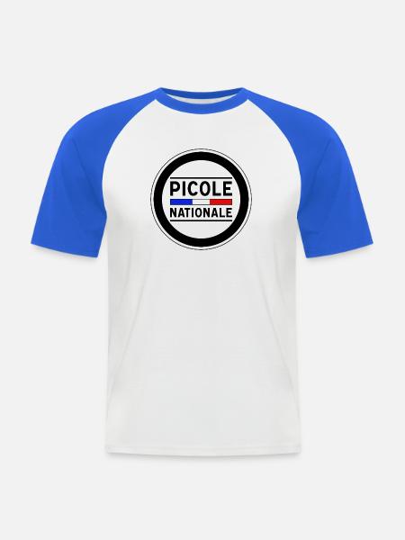 Nationale Trinkgasse Neues Design - Männer Baseball-T-Shirt - Weiß/Royalblau