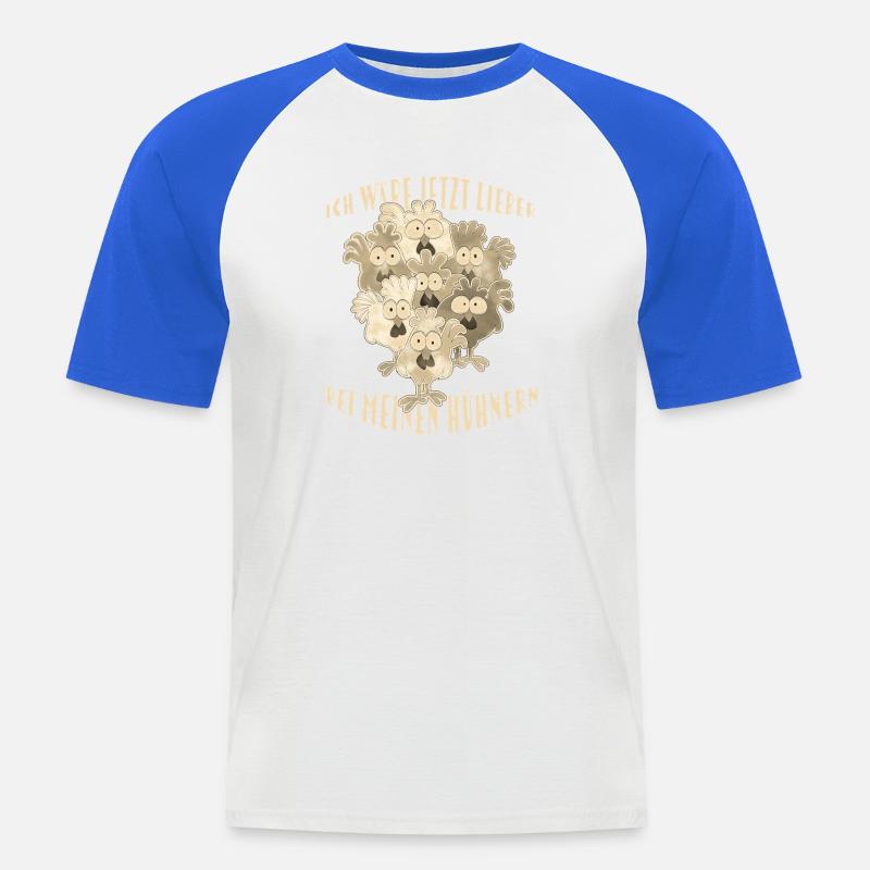  Hühner Spruch - Männer Baseball-T-Shirt - Weiß/Royalblau