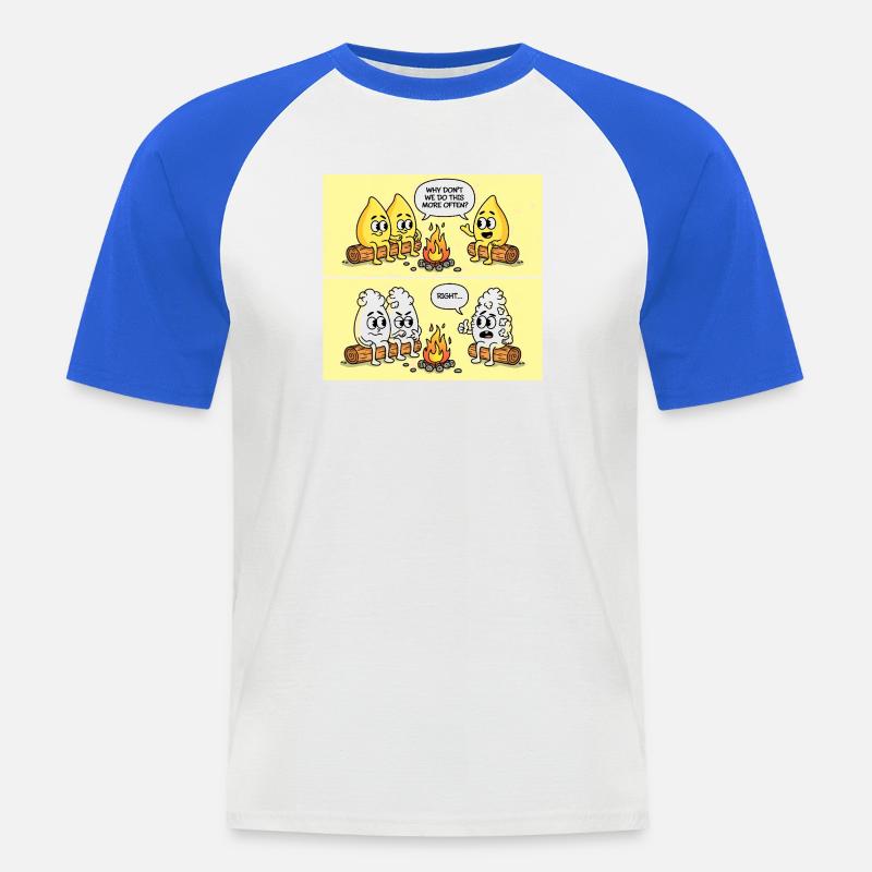 Popcorn Gag – Campfire Fun Gone Wrong - Männer Baseball-T-Shirt - Weiß/Royalblau