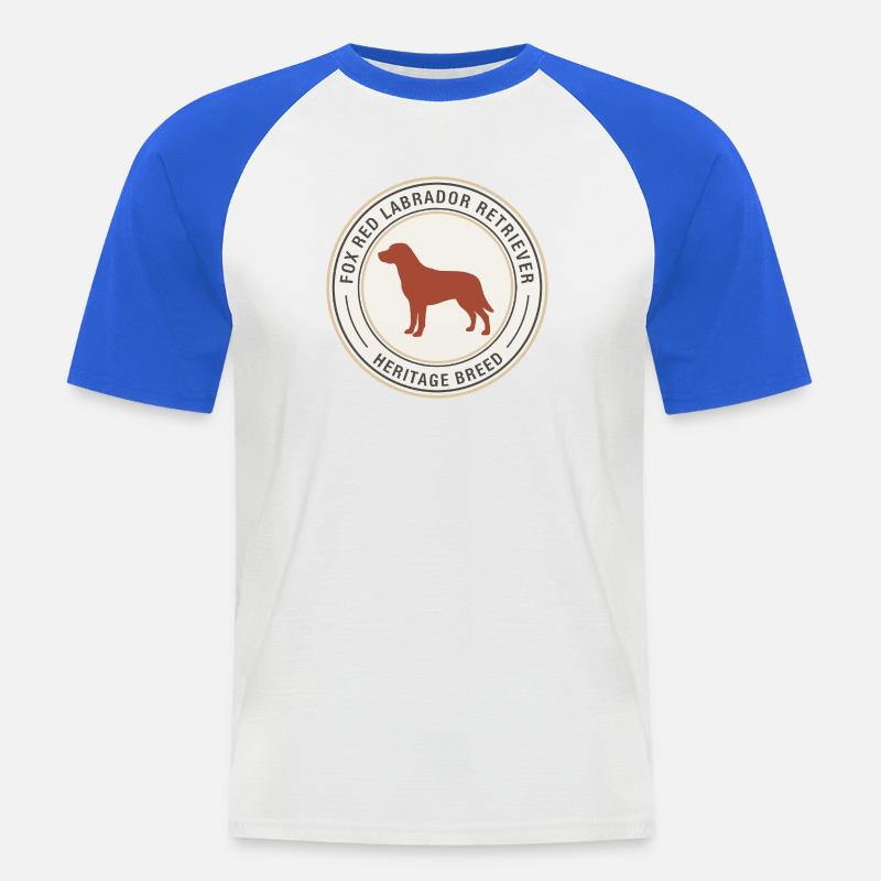 Labrador Retriever Emblem Design - Männer Baseball-T-Shirt - Weiß/Royalblau