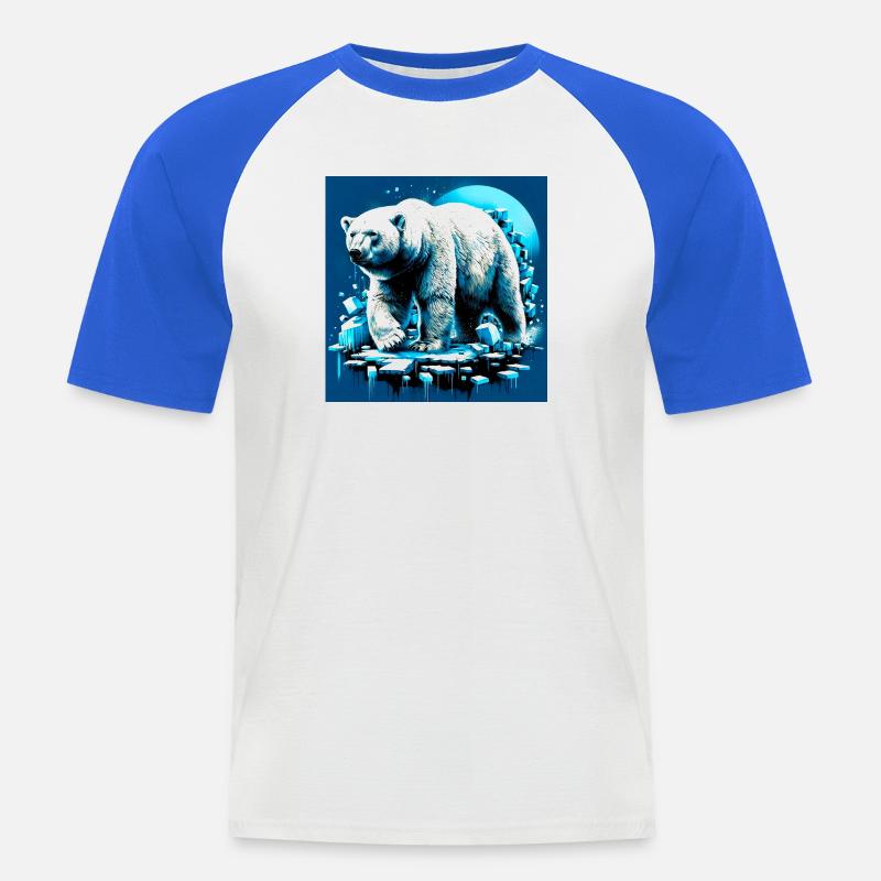 polar bear - Men's Baseball T-Shirt - white/royal blue