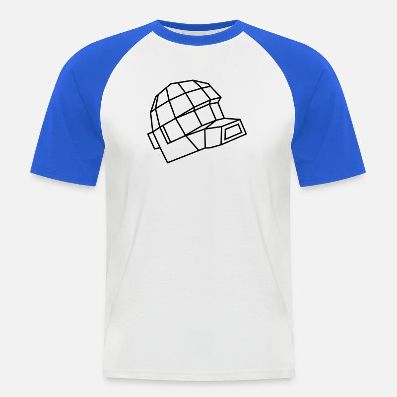 Daft Helm – Electro, Dance & Robot Style - Männer Baseball-T-Shirt - Weiß/Royalblau