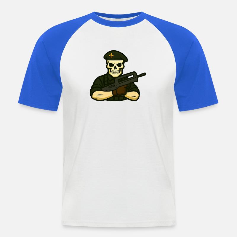 Foreign Skull-dier - Men's Baseball T-Shirt - white/royal blue