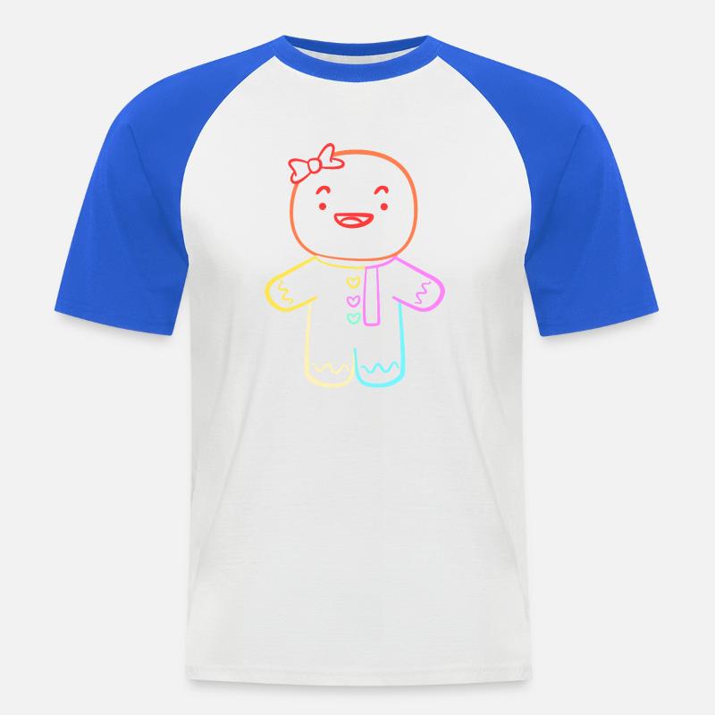 Gingerbread Christmas Gingerbread Man Gingerbread - Men's Baseball T-Shirt - white/royal blue
