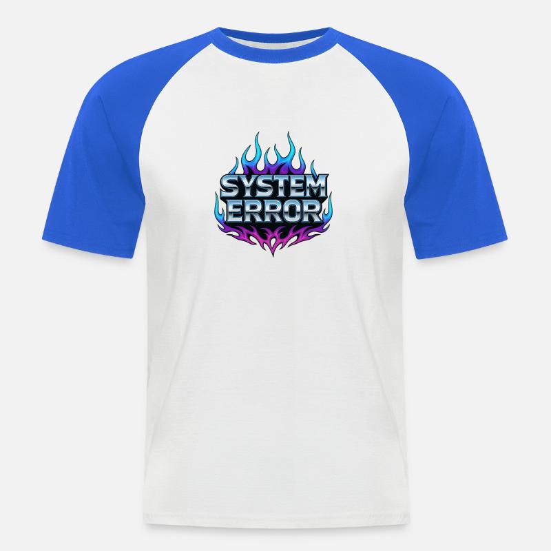 Flame Graphics System Error - Men's Baseball T-Shirt - white/royal blue