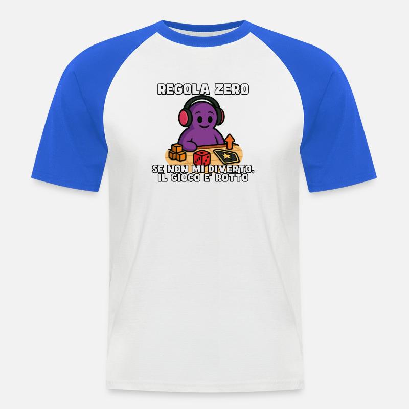 Regel Null: Spaß oder Trennung - Männer Baseball-T-Shirt - Weiß/Royalblau