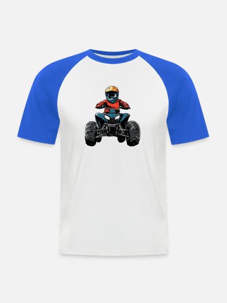 Quad Rider Farbiges Offroad-Abenteuer - Männer Baseball-T-Shirt - Weiß/Royalblau