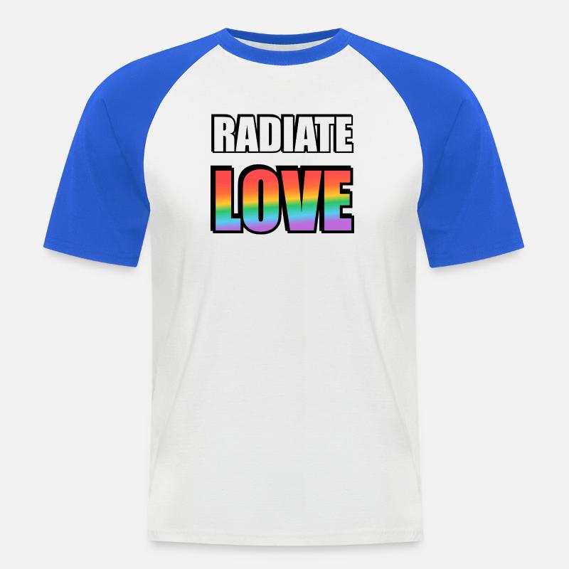 Strahlen Sie Liebe Regenbogen aus - Männer Baseball-T-Shirt - Weiß/Royalblau