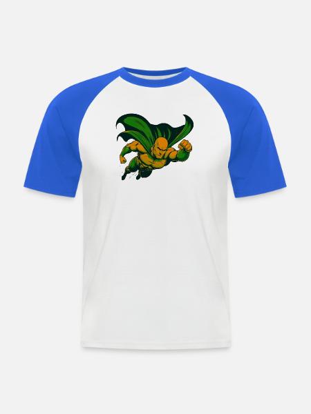 Superheld Vertex im Flug - Männer Baseball-T-Shirt - Weiß/Royalblau