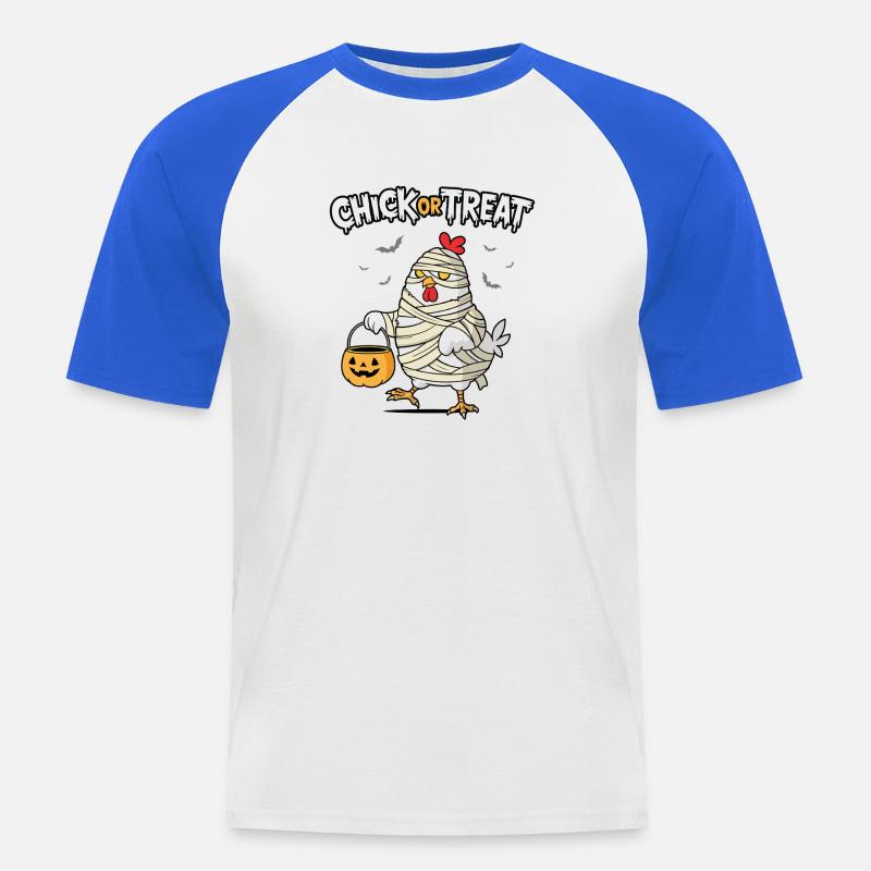 Küken oder Leckerli - Männer Baseball-T-Shirt - Weiß/Royalblau