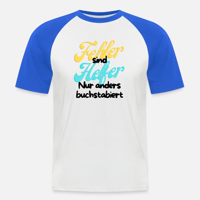 Error Helper Gradient Script - Men's Baseball T-Shirt - white/royal blue