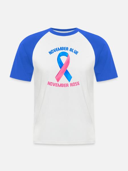 November Blue November Rose - Men's Baseball T-Shirt - white/royal blue