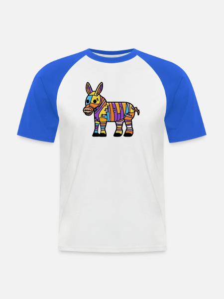Donkey Halloween Zombie - Men's Baseball T-Shirt - white/royal blue