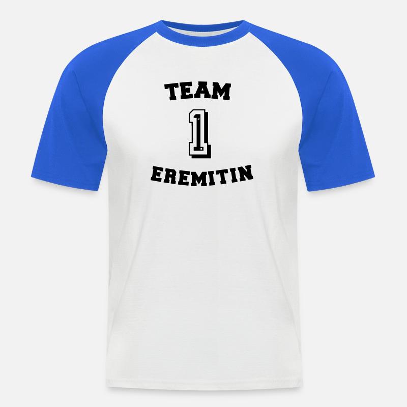 Team Eremitin - Männer Baseball-T-Shirt - Weiß/Royalblau