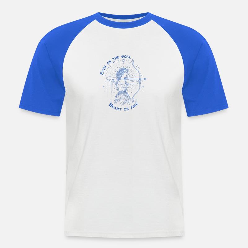 Schütze Sternzeichen Bogenschütze Sternzeichen Geschenk - Männer Baseball-T-Shirt - Weiß/Royalblau