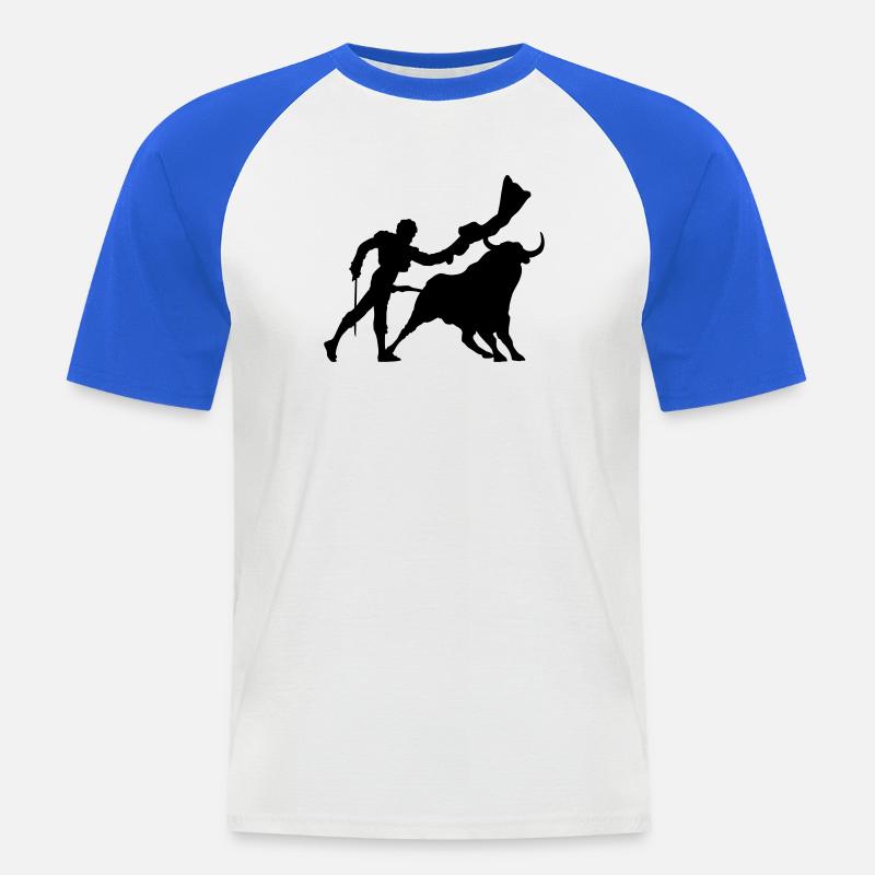 Corrida - Maglia da baseball a manica corta da uomo - bianco/blu royal