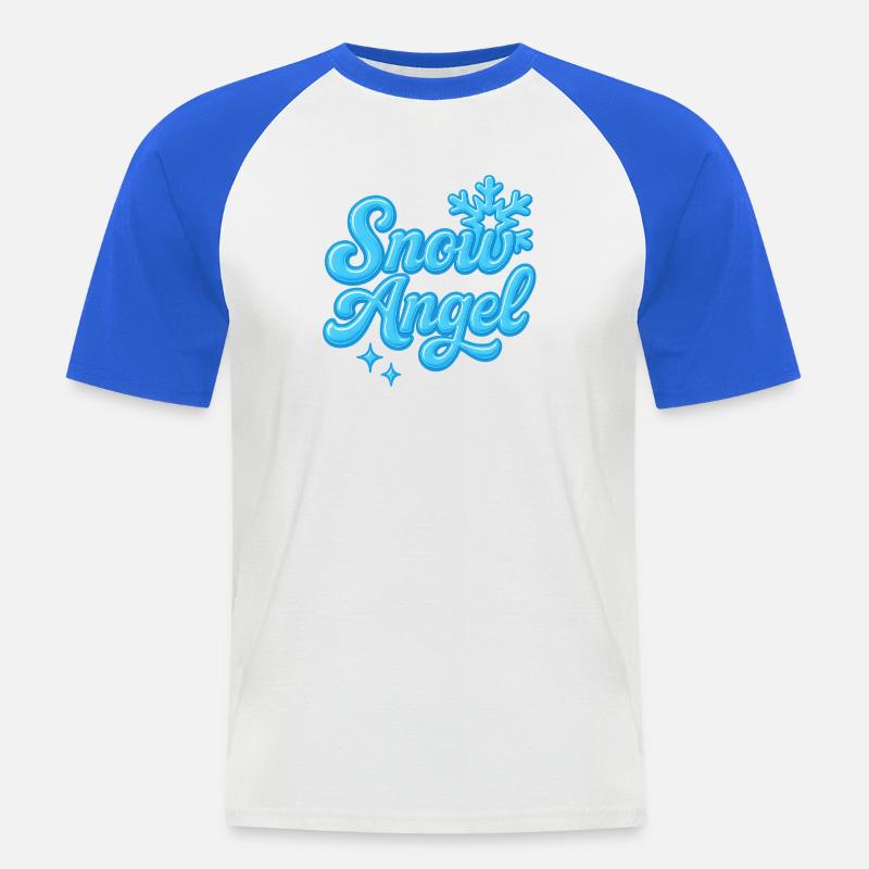 snow angle / y2k statement design  - Männer Baseball-T-Shirt - Weiß/Royalblau