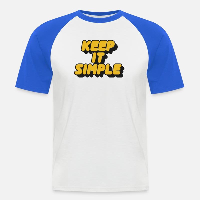 Keep It Simple Retro Bold - Männer Baseball-T-Shirt - Weiß/Royalblau