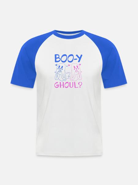 Halloween Gender Reveal - Männer Baseball-T-Shirt - Weiß/Royalblau