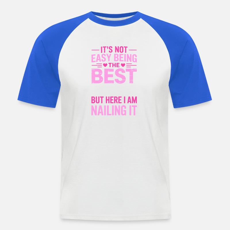 Ehefrau Spruch Ehefrauen Lustiges Ehefrau Geschenk - Männer Baseball-T-Shirt - Weiß/Royalblau