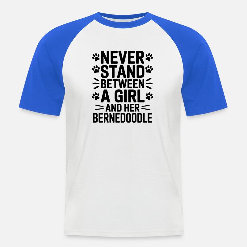 Bernedoodle Spruch Mädchen Bernedoodle Geschenk - Männer Baseball-T-Shirt - Weiß/Royalblau