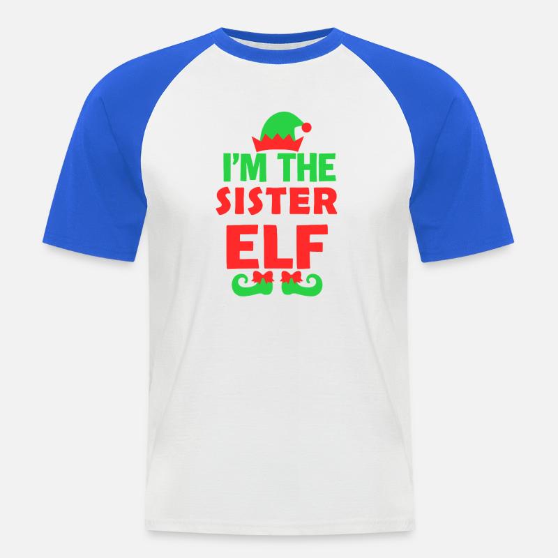 Ich bin die Schwester Elf - Männer Baseball-T-Shirt - Weiß/Royalblau