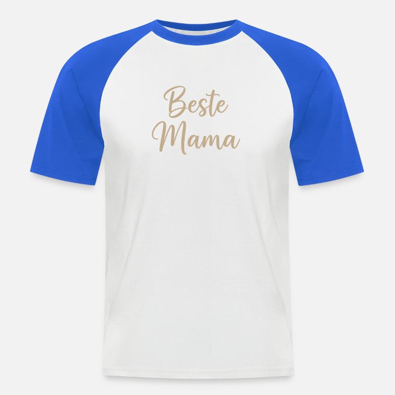 Beste Mama – elegante Script-Schrift - Männer Baseball-T-Shirt - Weiß/Royalblau