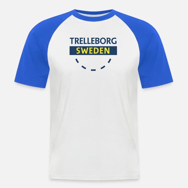 Trelleborg Schweden Logo Bogen - Männer Baseball-T-Shirt - Weiß/Royalblau