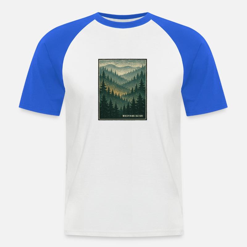 NATURA SUSSURRANTE - Maglia da baseball a manica corta da uomo - bianco/blu royal