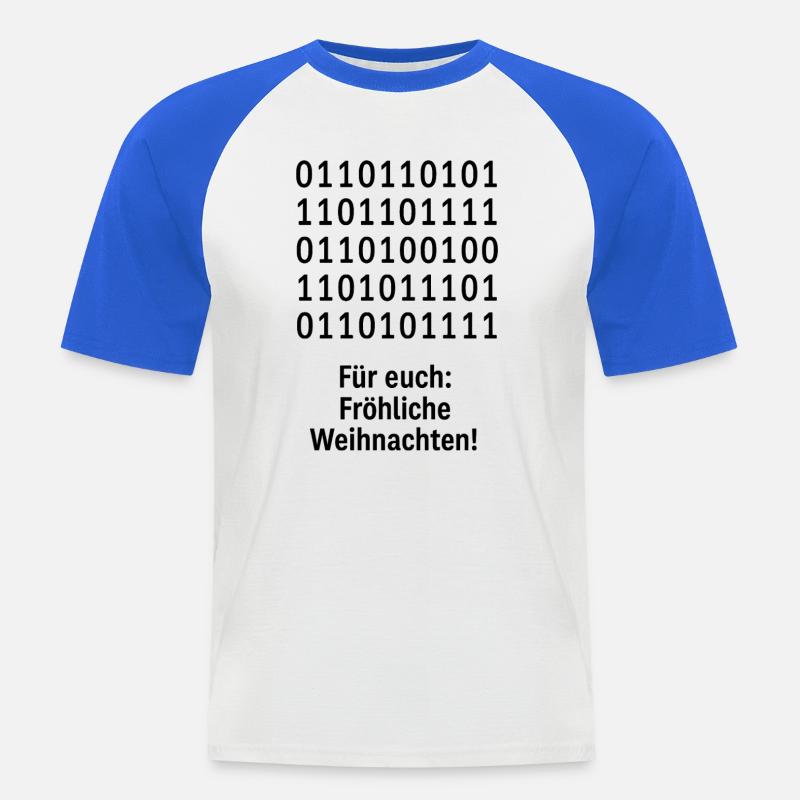 Weihnachtscode Binärmuster - Männer Baseball-T-Shirt - Weiß/Royalblau