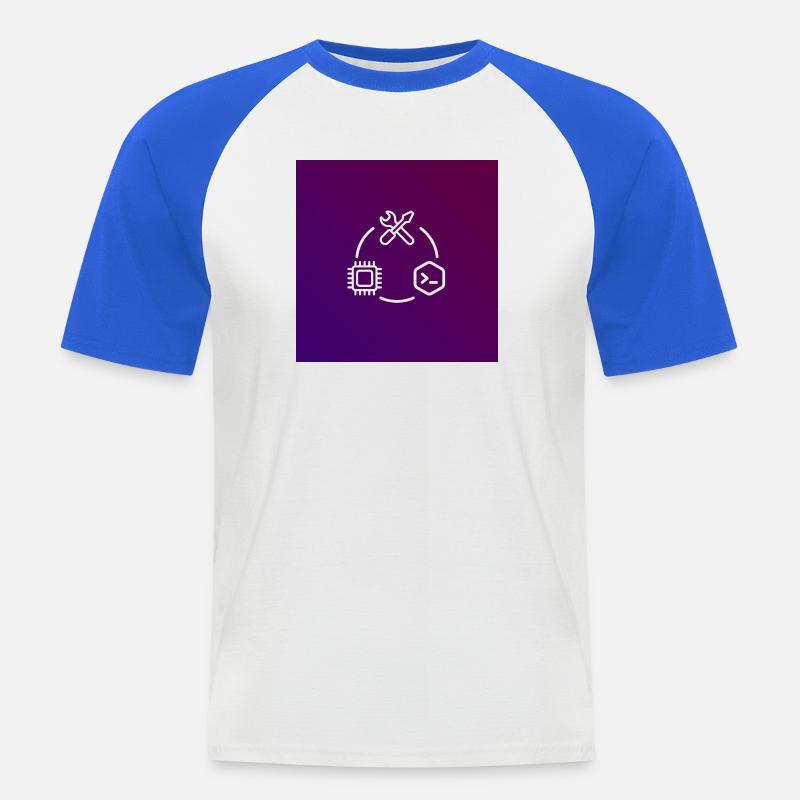 Outil de code de puce TechKreis - T-shirt baseball manches courtes Homme - blanc/bleu royal