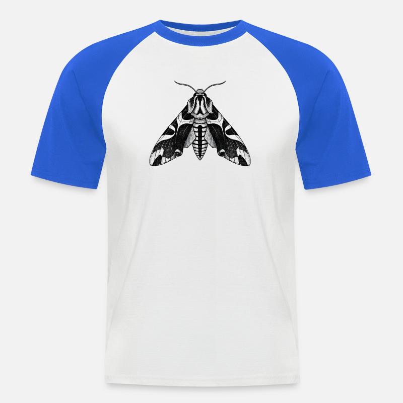 Moth Shadow Pattern Moth Black Moth - Men's Baseball T-Shirt - white/royal blue