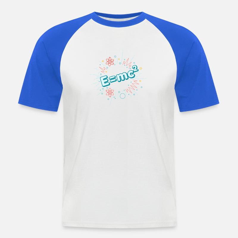 E=mc2 Wissenschaftliche Explosion - Männer Baseball-T-Shirt - Weiß/Royalblau