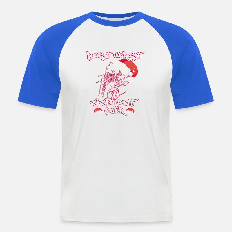 worst ever elefant geschenk zitat - Männer Baseball-T-Shirt - Weiß/Royalblau