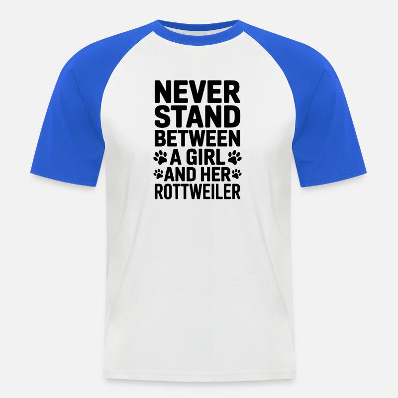 Rottweiler Spruch Mädchen Fun Rottweiler Geschenk - Männer Baseball-T-Shirt - Weiß/Royalblau