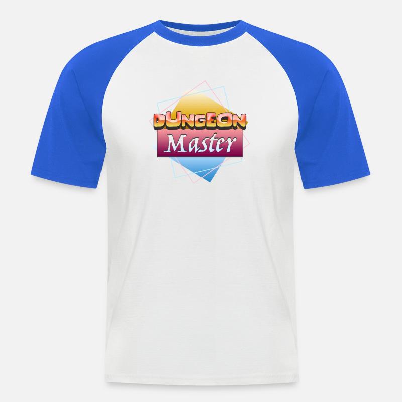Retro Dungeon Masters Game Design Master - Men's Baseball T-Shirt - white/royal blue