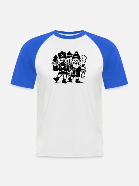 Glühwein Trinkteam Weihnachtsmann Nussknacker - Männer Baseball-T-Shirt - Weiß/Royalblau